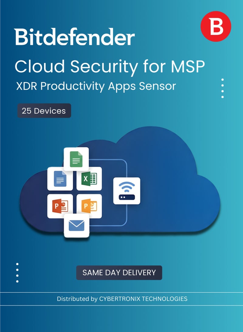 Bitdefender Cloud Security for MSP – XDR Productivity for 1 Year | Digital License | SAME DAY DELIVERY Apps Sensor 25 Devices
